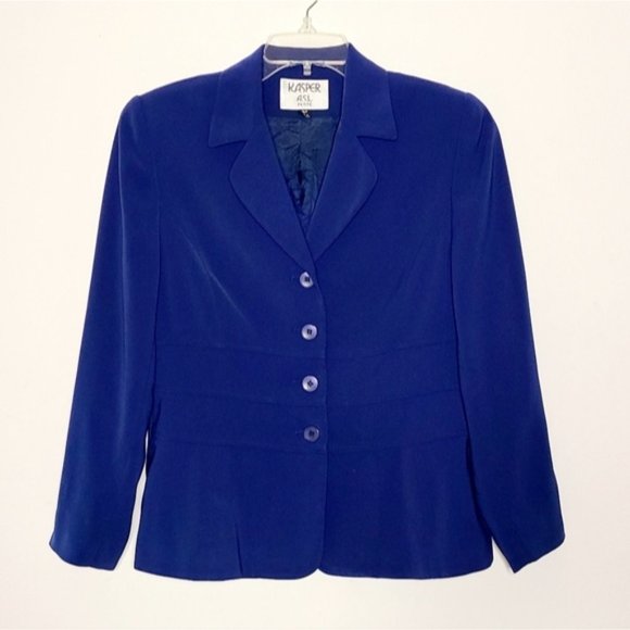Kasper A.S.L. Petite Dark Blue Blazer Sz 8P - Picture 1 of 4